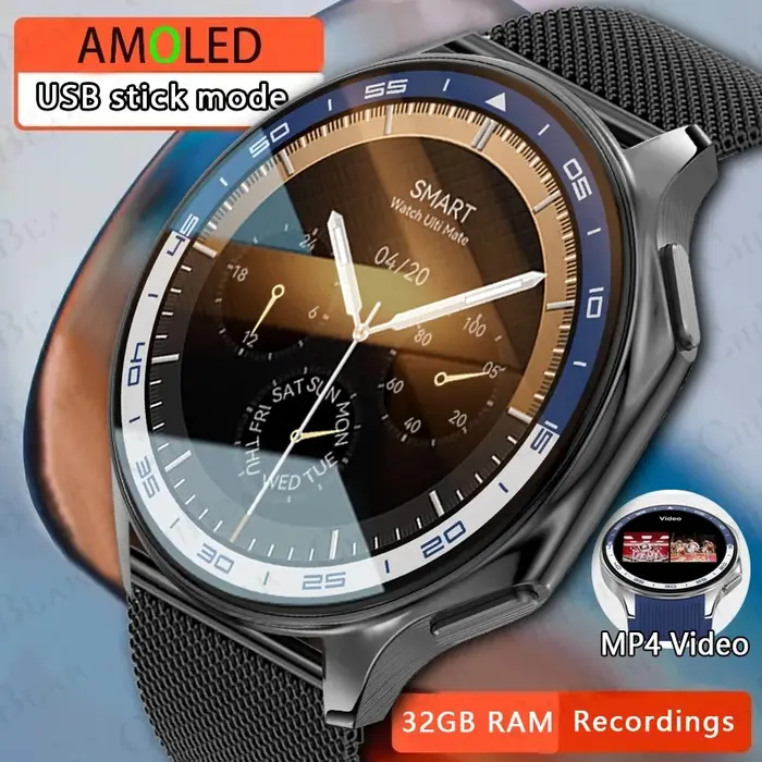 OPPO montre X Smartwatch hommes AMOLED HD écran 32GB grande mémoire MP3 + MP4 lecture Mode USB