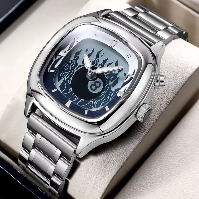 Montre rétro Millenium pour homme avec cadran flamboyant dynamique