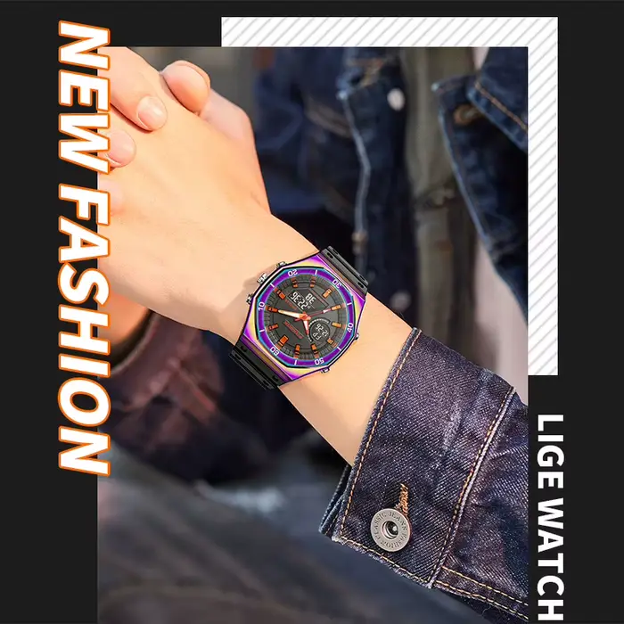 Montres FOXBOX à double affichage pour hommes