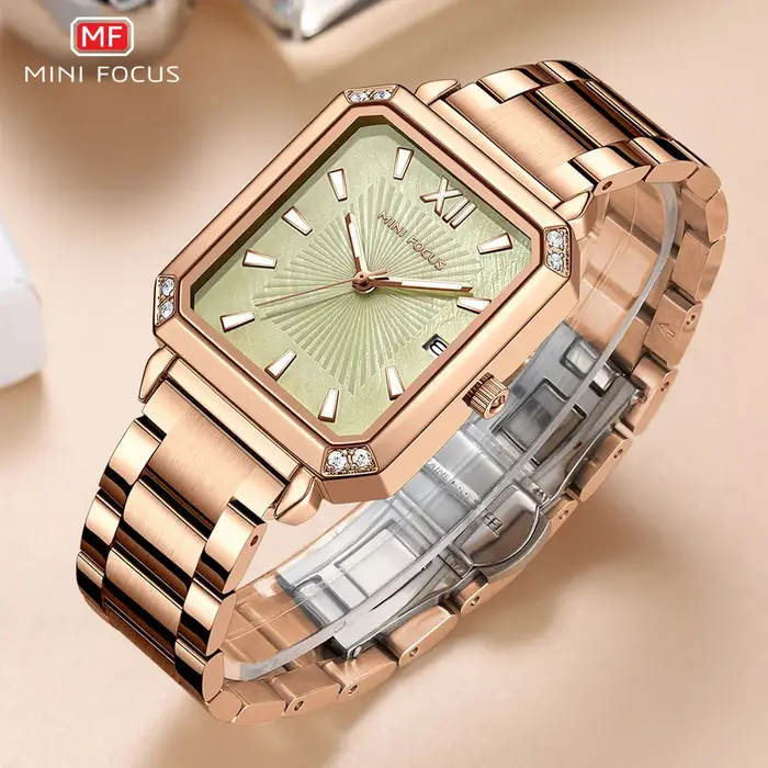 MINI FOCUS-Montre à Quartz avec Cadran Carré pour Femme