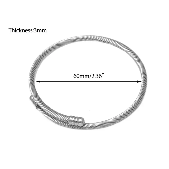 Bracelets en fil de câble torsadé en acier inoxydable