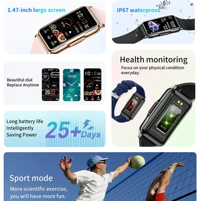 2024 nouveau sport montre intelligente hommes femmes 1.47-inch Full Touch GPS Fitness Tracker IP67 Waterproof Smartwatch pour Android IOS téléphone