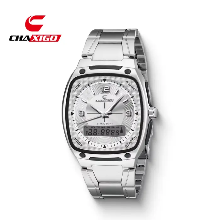 CHAXIGO 6137 mode montre pour hommes lumineux étanche calendrier réveil multi fonctionnel montres po