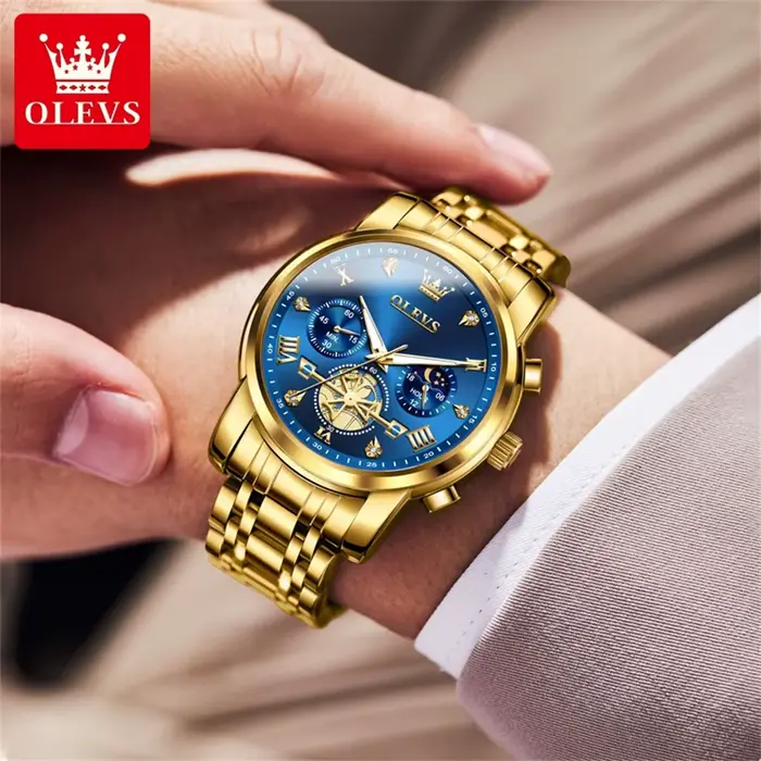 OLEVS – montre-bracelet classique multifonctionnelle pour hommes