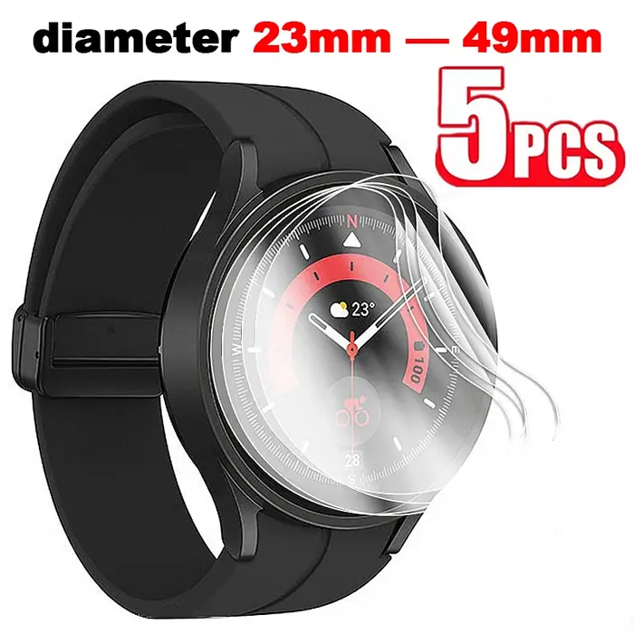 Protecteur d'écran rond pour montre intelligente, 5 pièces, toutes tailles, diamètre 32, 34, 35, 36,