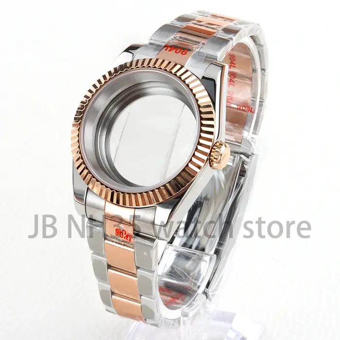 Boîtier de montre en verre saphir or Rose 36/39MM