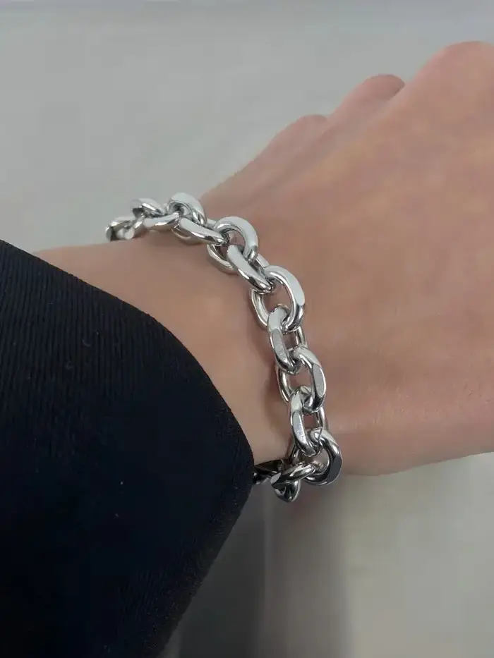 Bracelet Simple en acier inoxydable pour hommes et femmes