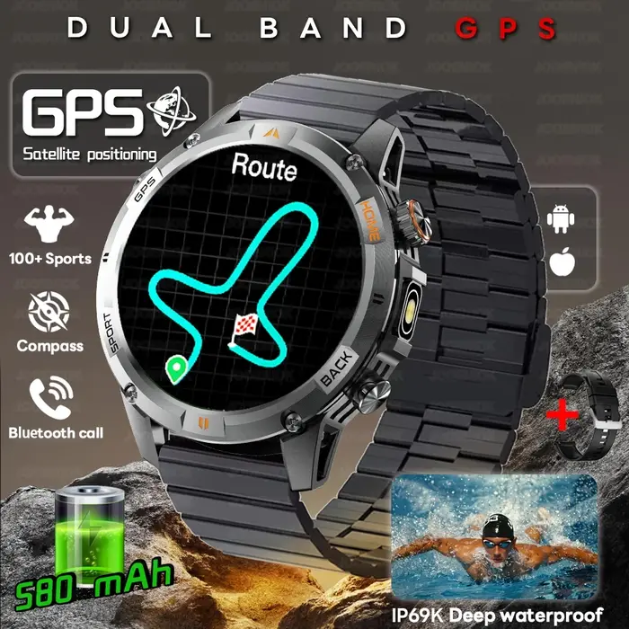 T-rex 3 Ultra professionnel GPS sport montre intelligente homme intégré double bande GNSS boussole militaire extérieur Smartwatch hommes 2025 nouveau