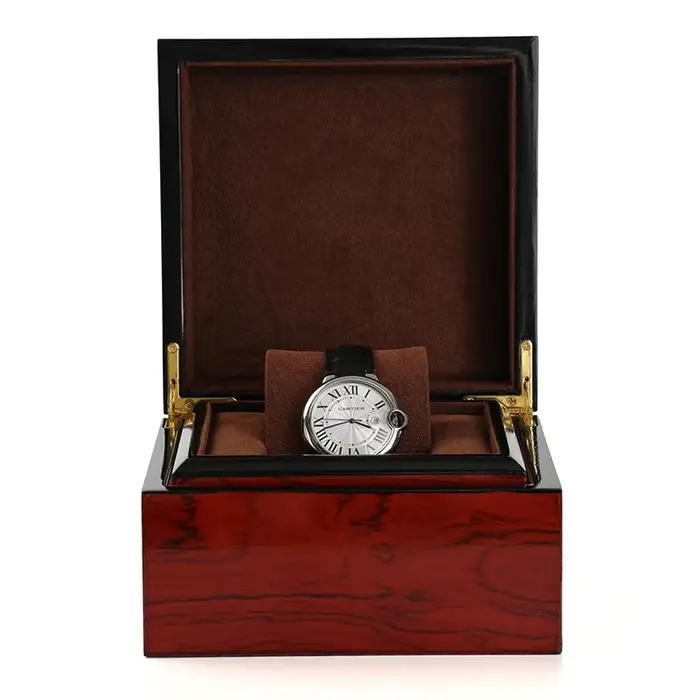 Boîte de rangement pour montre unique, étuis pour montres-bracelets pour hommes, boîtes de montres mécaniques de luxe, vitrine de montre avec oreillers amovibles