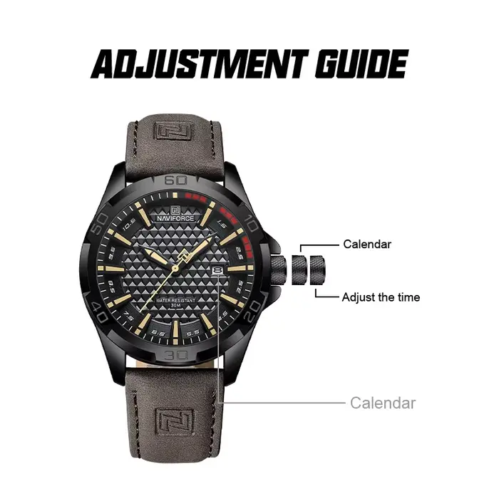 NAVIFORCE hommes Sport décontracté militaire Quartz calendrier montre-bracelet pour homme d'affaires en cuir étanche mâle horloge Relogio Masculino