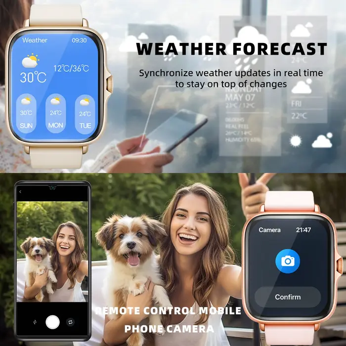 Montre intelligente étanche avec podomètre pour iPhone et Android
