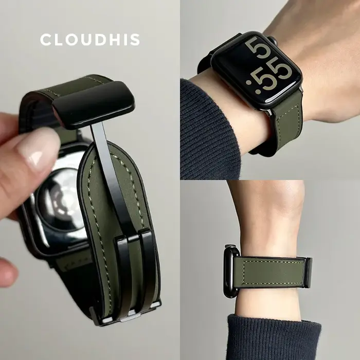 Bracelets de montre en cuir pour Apple Watch Starp 44mm 42 46 49mm 45 41 38mm Bracelet iWatch série 9 8 3 SE 6 7 10