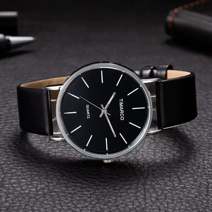 Montre à quartz analogique minimaliste pour hommes et femmes