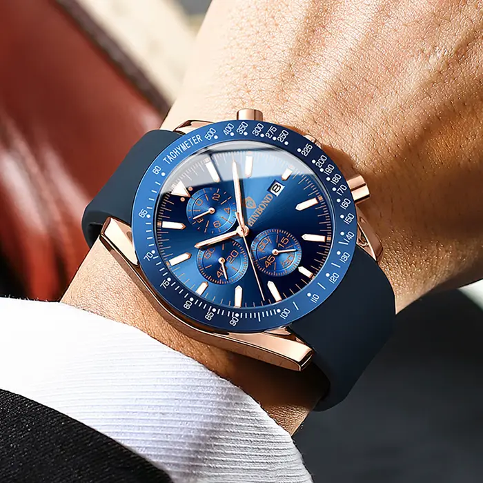 Montre Homme BINBOND Chronographe Automatique avec Date Précise