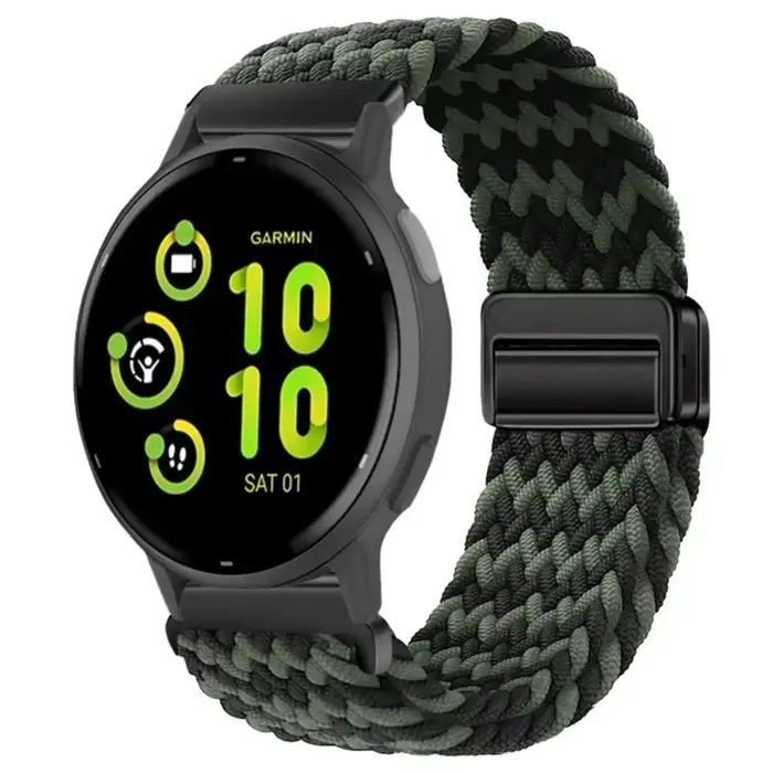Bracelet en nylon tressé respirant de 22 mm et 20 mm pour Garmin Forerunner 970 965 265 255 955 55 165 170 70 et Garmin Active 5 6