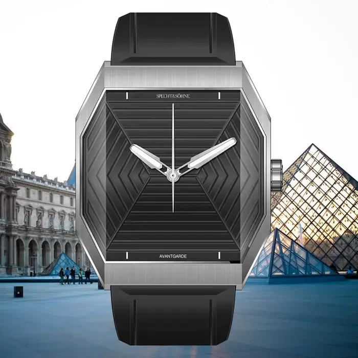 SpecPrint& Söhne-Montre carrée en acier inoxydable pour homme