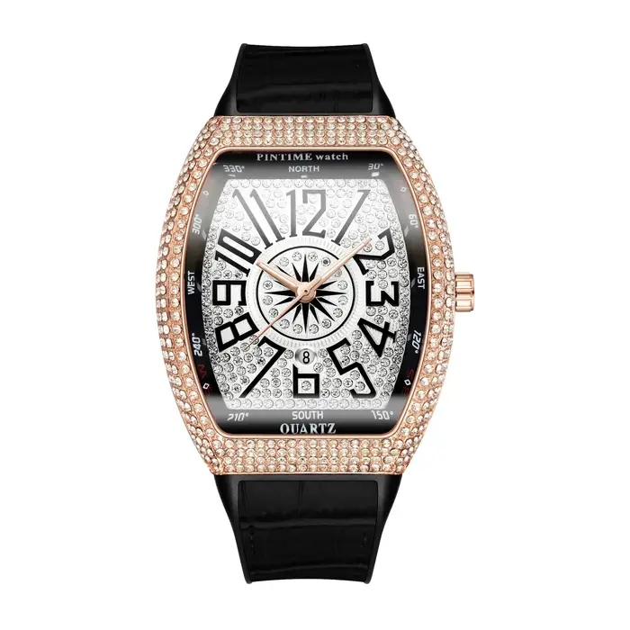 Mode hommes montres hommes montres automatique Quartz homme horloge mâle luxe Reloj diamant grand gr