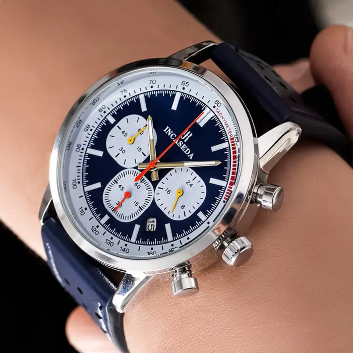 Montre chronographe sportive étanche à quartz lumineuse