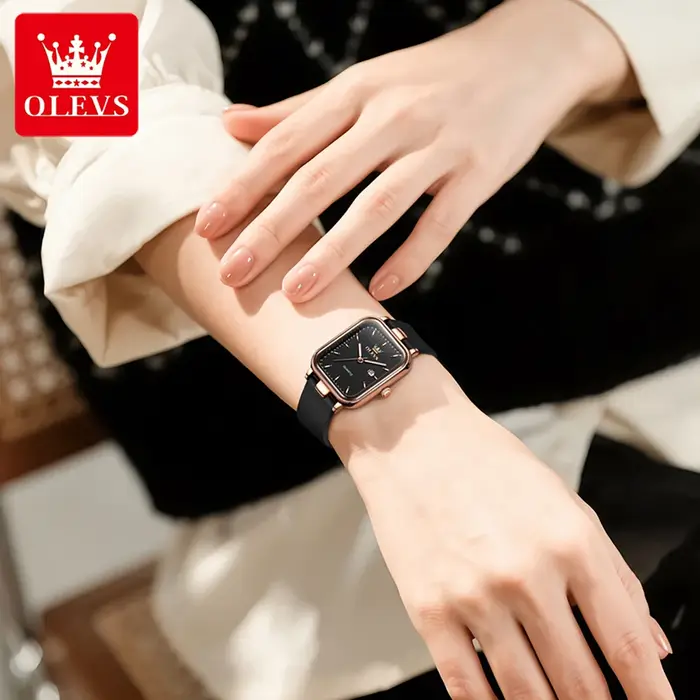 OLEVS 7089 nouvelle montre femme originale mode carré Quartz montre-bracelet étanche lumineux Date