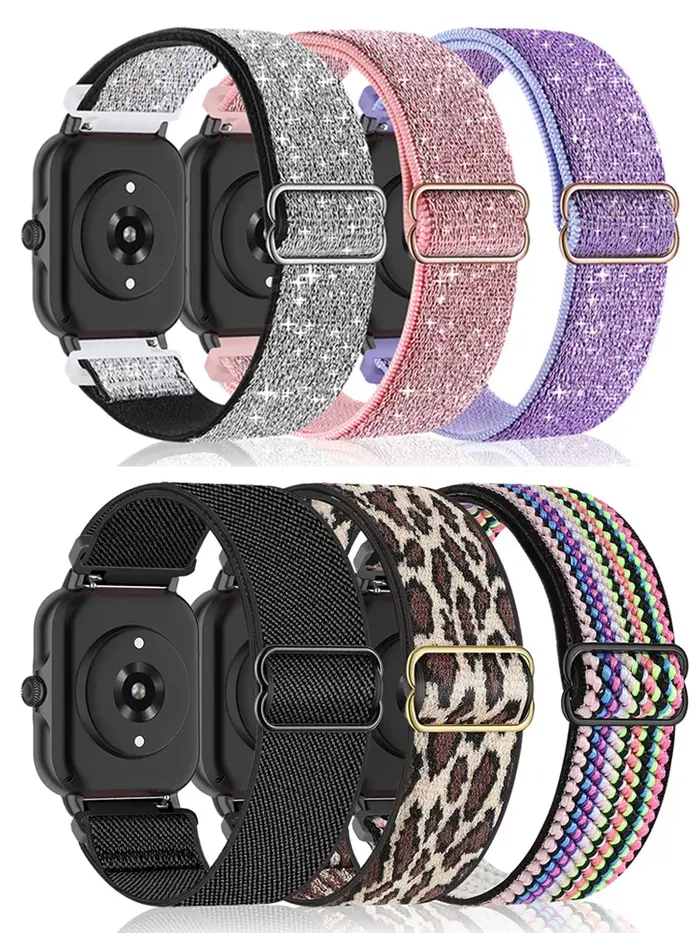 Sangle élastique brillante 20mm/22mm pour Amazfit gts 4-3-2-2e-mini/GTR 4/3 Pro bande