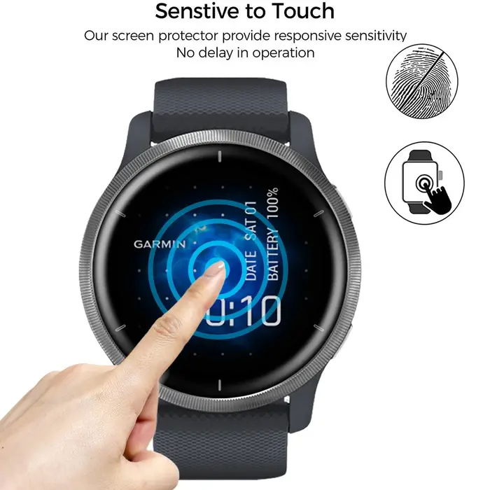Film de protection en fibre de verre souple 5D pour Garmin venus 2/venus 2S