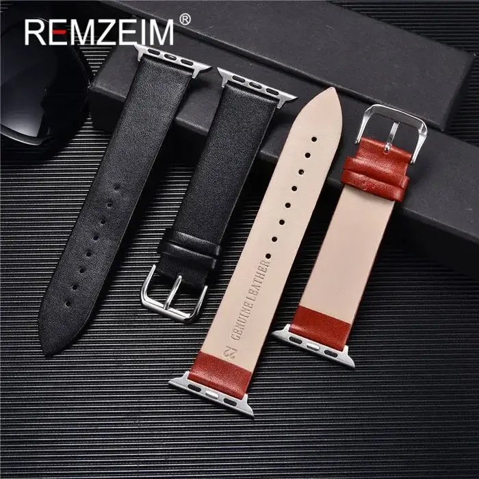 Bracelet en cuir véritable pour Apple Watch 8 7 6 SE 5 4 3 2 38mm 40mm 41mm