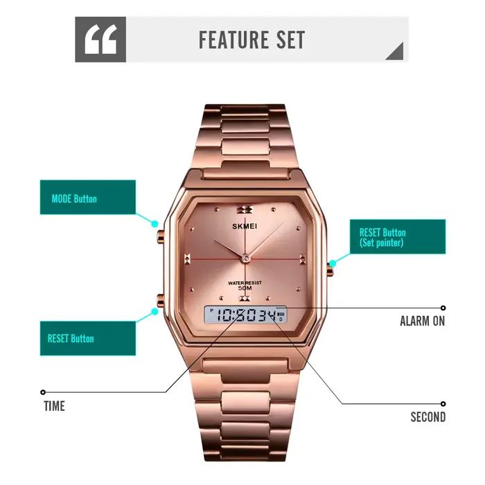 SKMEI mode 3 temps Chrono montre-bracelet électronique numérique pour hommes femmes Double affichage étanche Sport