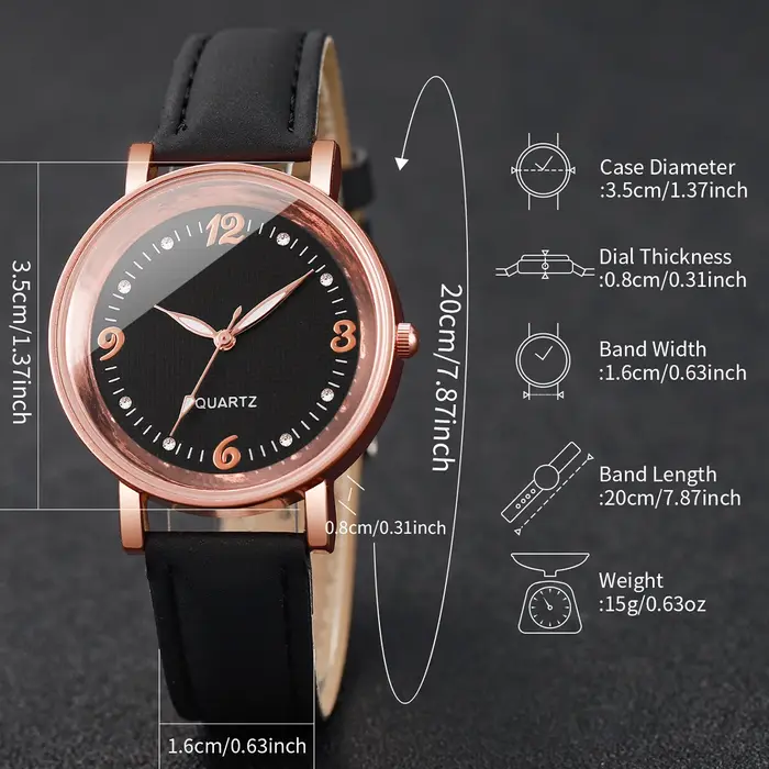 Mode cadran arabe montre pour femme bracelet en cuir décontracté montres à quartz analogiques