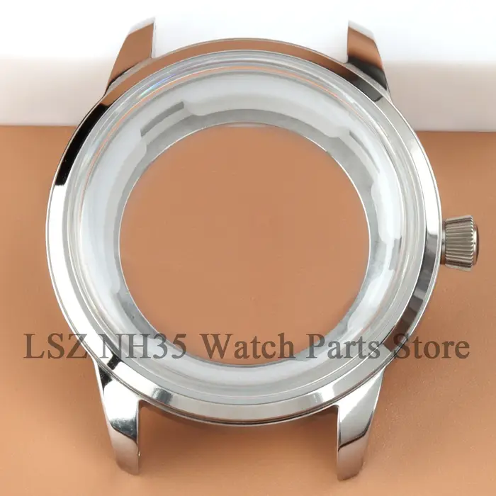 Boîtier de montre 40 mm, cadran 35 mm, verre bombé NH35, pour cadran cocktail, aiguilles non lumines