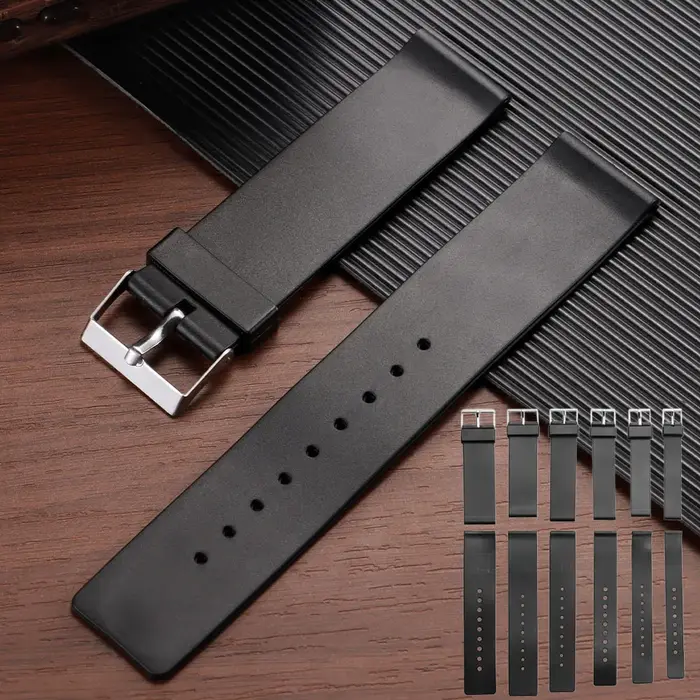 Bracelet de montre universel en PVC noir de 12 mm