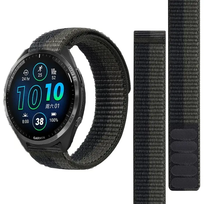 Bracelet de montre en Nylon à boucle à crochet pour Garmin Forerunner 965 955 Solar 945 935 745