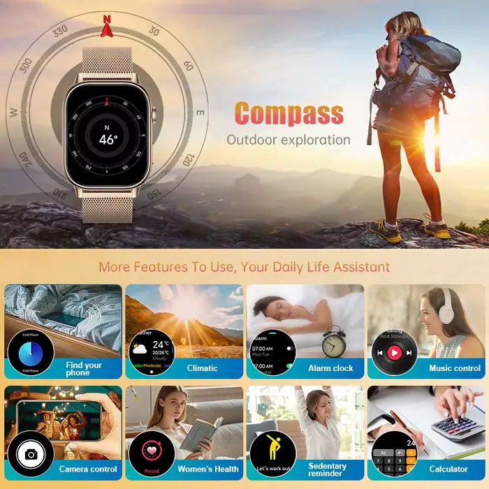 Montre connectée GPS LIGE 2026 pour femmes