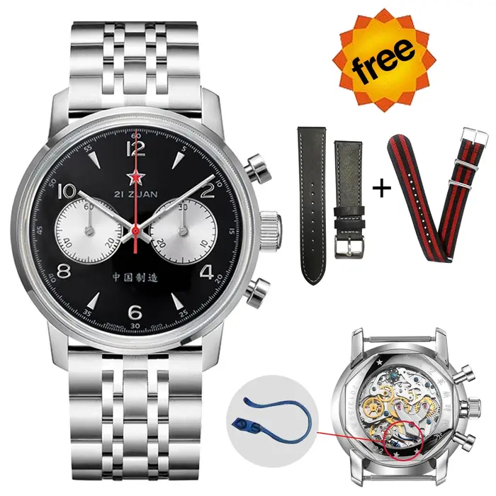 Red Star-Montre-bracelet mécanique à col de cygne pour homme