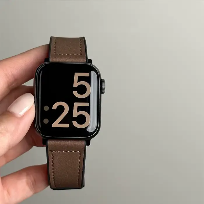 Bracelet en cuir et Silicone pour Apple Watch, Ultra 49mm 44mm 45mm 41mm 46mm 40mm 42mm, Bracelet ma