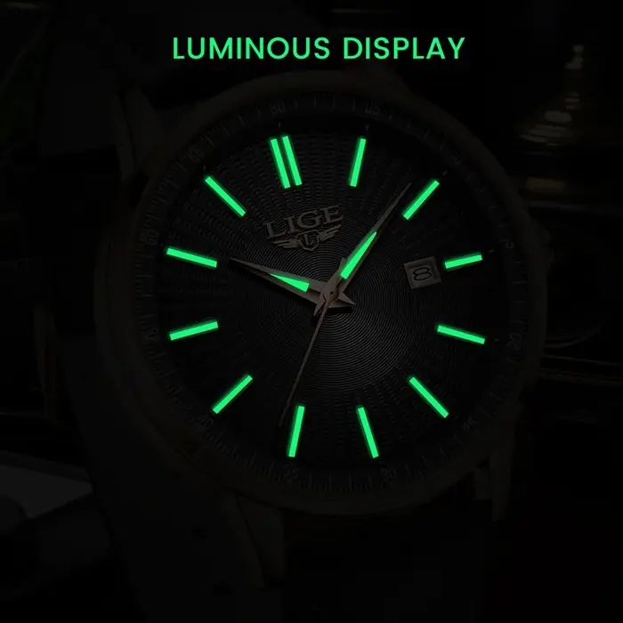 LIGE Nouvelle Montre en Cuir Créative Style Cowboy pour Hommes