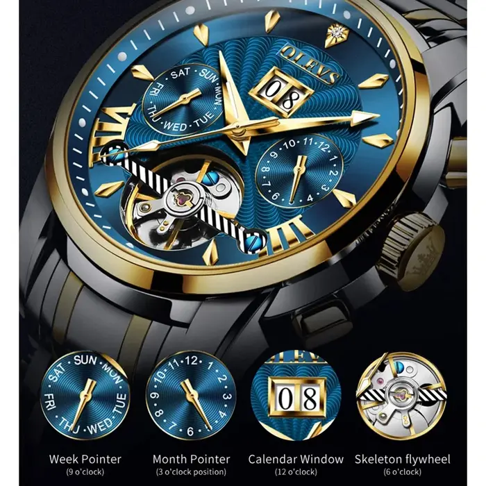 Montre squelette pour homme OLEVS 9965