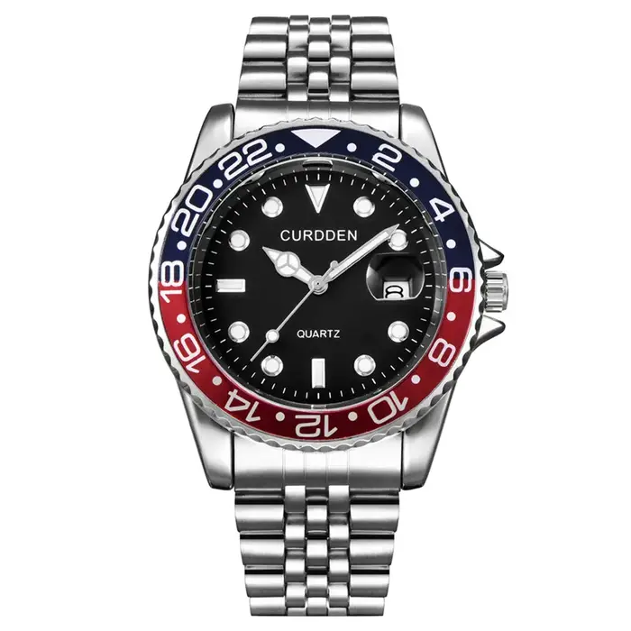 Femmes grande marque véritable CURDDEN 6582 montres dame décontracté entièrement en acier inoxydable bande Date Quartz montre-bracelet vert Montre Homme