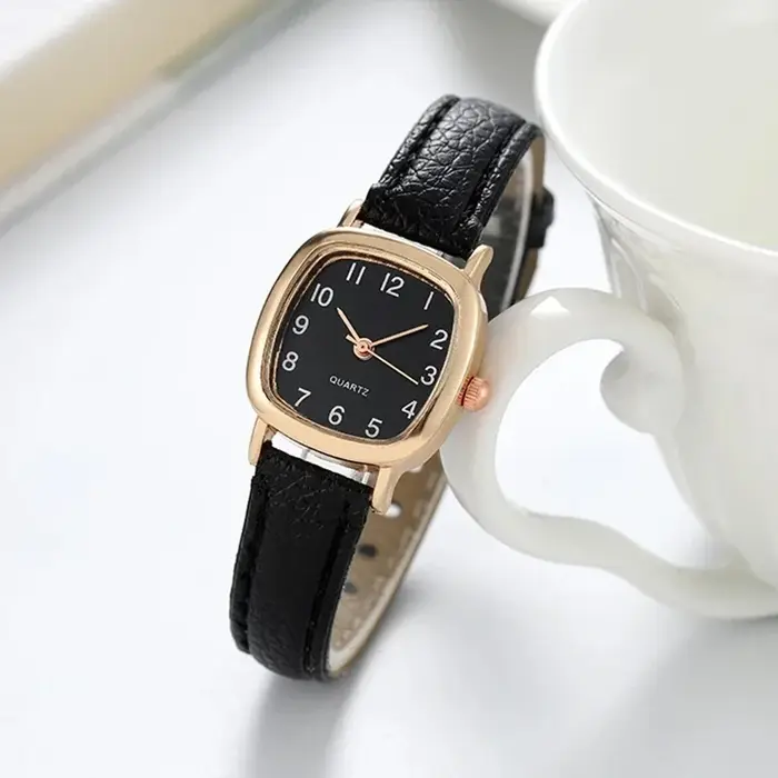 Kegllect carré femmes Simple petit cadran étudiant montres Vintage ceinture Quartz montre-bracelet