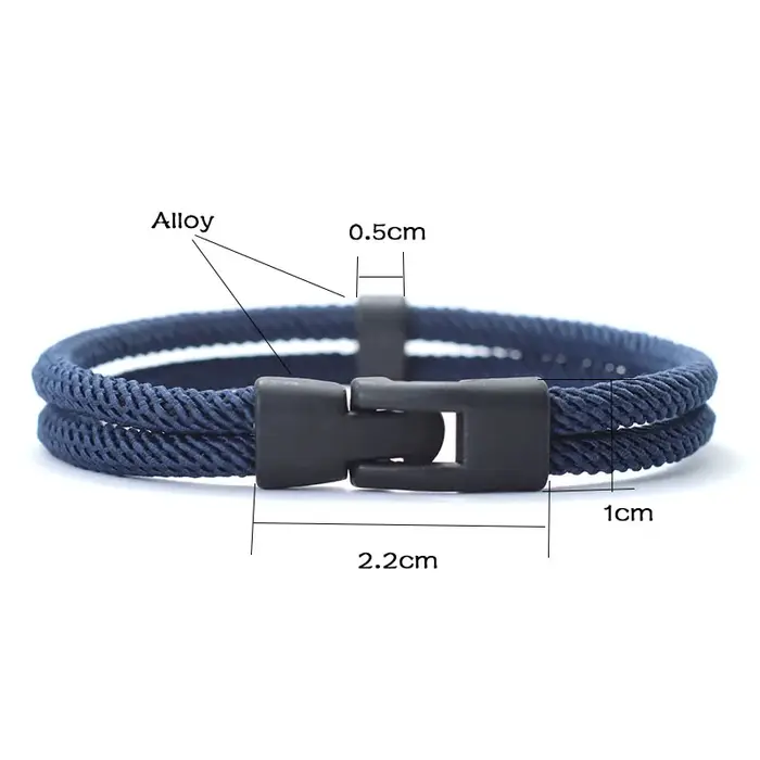 Nouvelle mode hommes Bracelet fil Double couche détachable correspondant empilable Braslet loisirs accessoires Hombre Erkek Bileklik