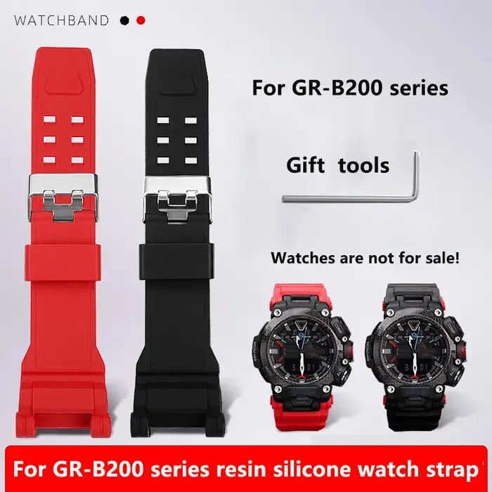 B200 rouge bleu noir hommes bracelet pour Casio G-SHOCK montre GR-B200 série étanche résine
