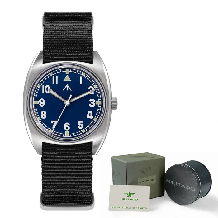 Militado ML17 hommes montres militaires mis5 Super 2035/GL12 mouvement à Quartz montre Luminova 100m montre-bracelet étanche boîte-cadeau