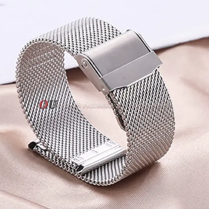 Bracelet Milanaise à Libération Rapide 18mm 20mm 22mm Universel en Acier Inoxydable Maille Fine 0.6m