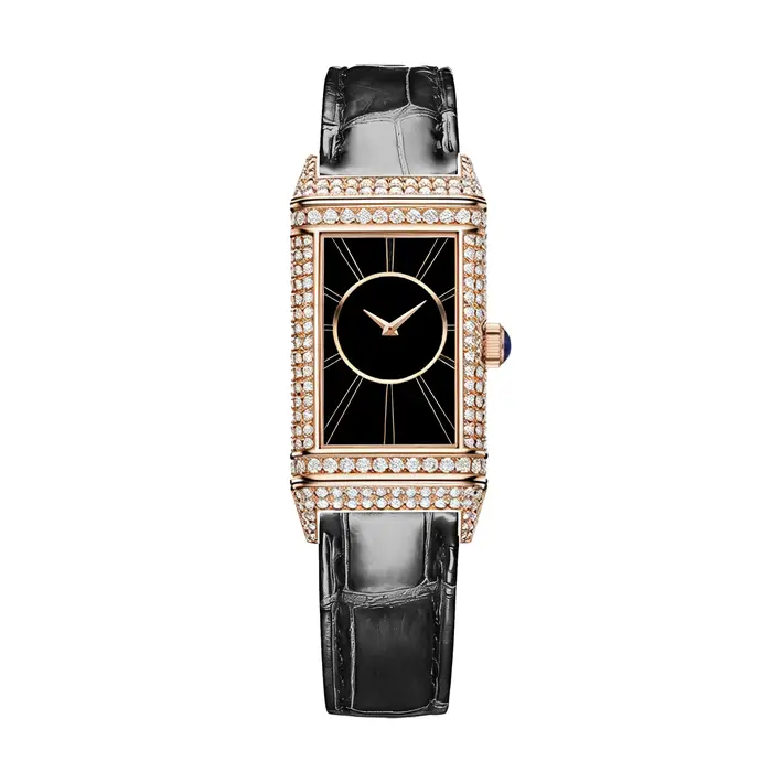 Montre carrée à charnière pour femme avec bracelet en cuir imperméable, minimaliste et polyvalent, à boucle ardillon pour un style tendance.