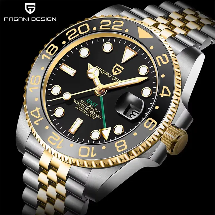 Nouvelle montre GMT PAGANI DESIGN 40mm montre-bracelet pour hommes montres mécaniques de luxe classiques marque
