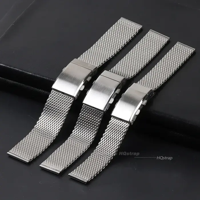 Bracelet en maille milanaise 18 mm 20 mm 22 mm pour poignet large
