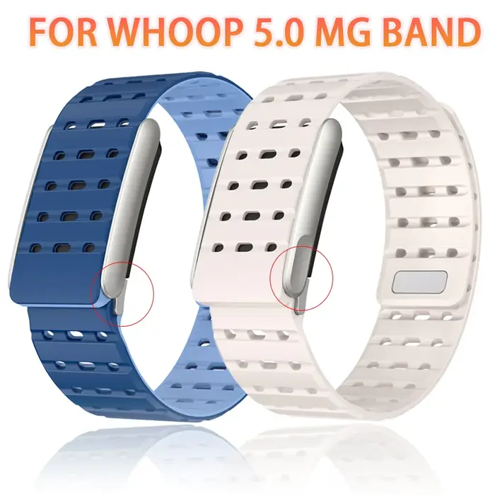 Bracelet en silicone à tête métallique pour Whoop 5.0