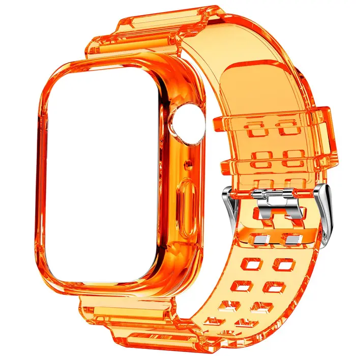 Pour Apple Watch couleur bonbon bracelet transparent + boîtier 11/10/8/7/6/5/4 49mm 46mm 42mm