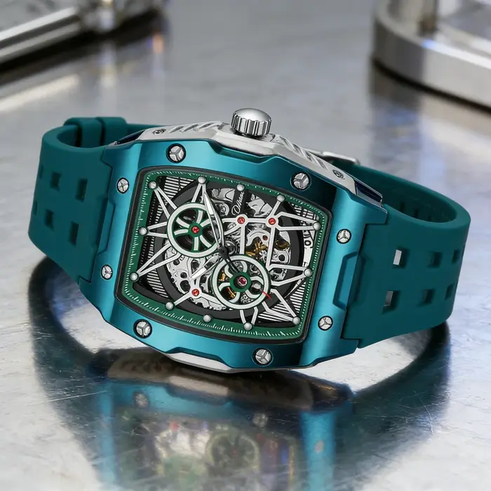 Montres pour hommes squelette lumineuses