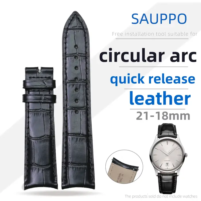 SAUPPO Bracelet de montre en cuir de veau véritable de première qualité