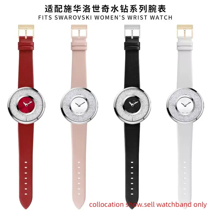 Bracelet de montre en cuir de vachette souple pour femme